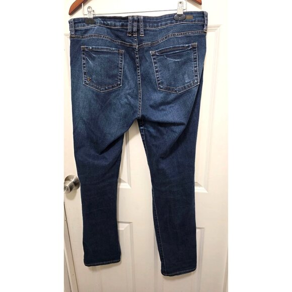 Kut From The Kloth Women's Blue Denim Jeans Size 14 Mid-Rise Straight Leg Stretc - Picture 3 of 10
